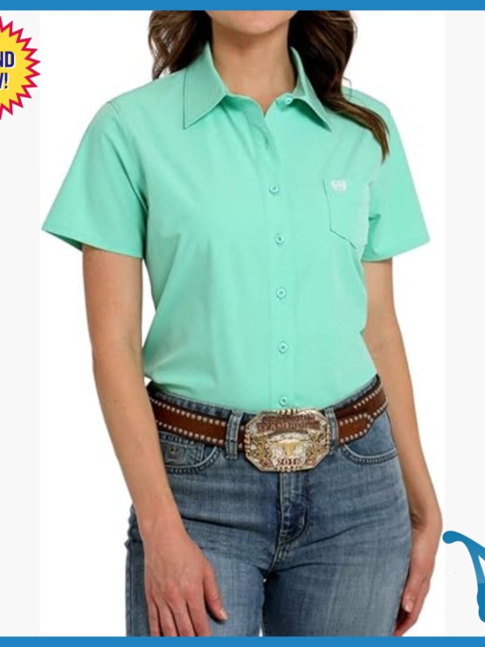 Short Sleeve Button Down Shirt Regular Fit Cotton Blouse - Picture 1 of 1